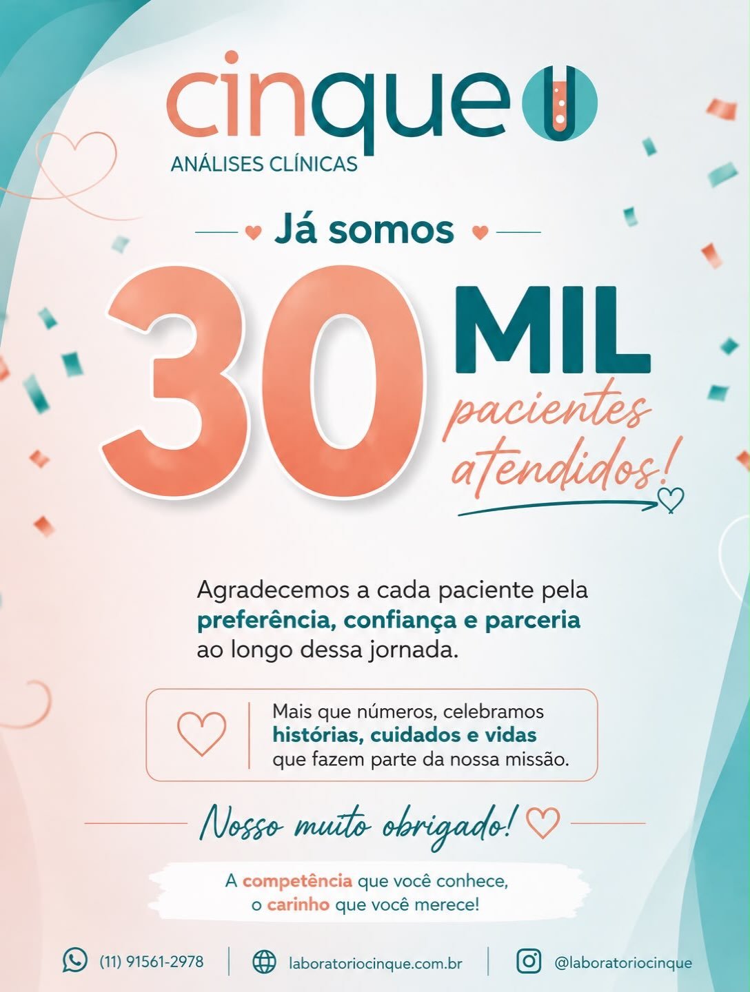 Sonho que se sonha junto é realidade! Nosso muito obrigado a todos os nossos pacientes, parceiros, médicos e a toda equipe CINQUE! São mais de 30mil pacientes atendidos e cada um deles com todo carinho que merecem! VEM PRO CINQUE!