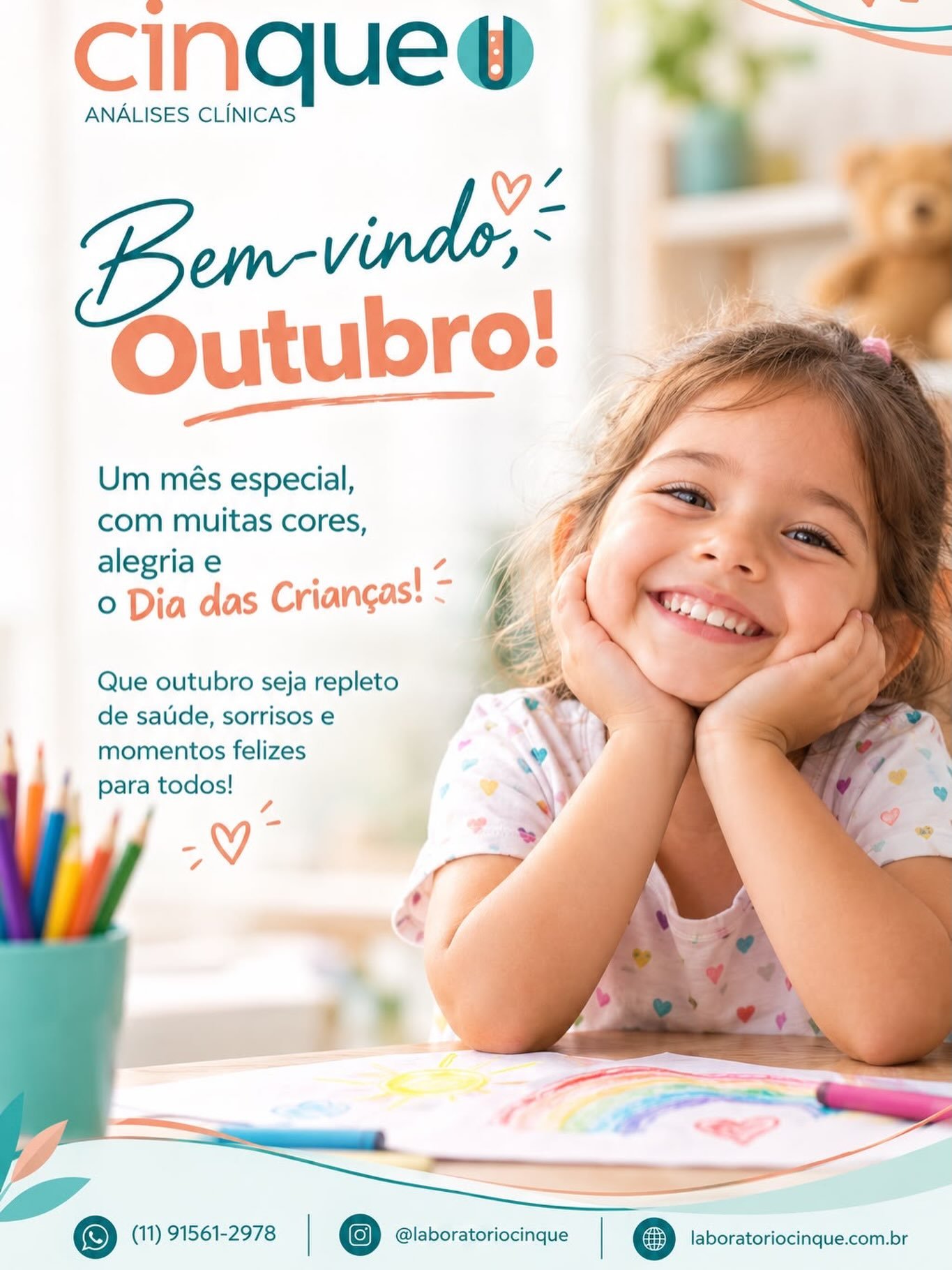 Bem-vindo Outubro! Seja leve e gentil . Um mês especial como nossos pequenos pacientes! Vem pro Cinque. Venha ser nosso próximo cliente!